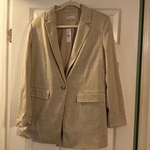 Loft Brand Tan with White Stripe Blazer size 14